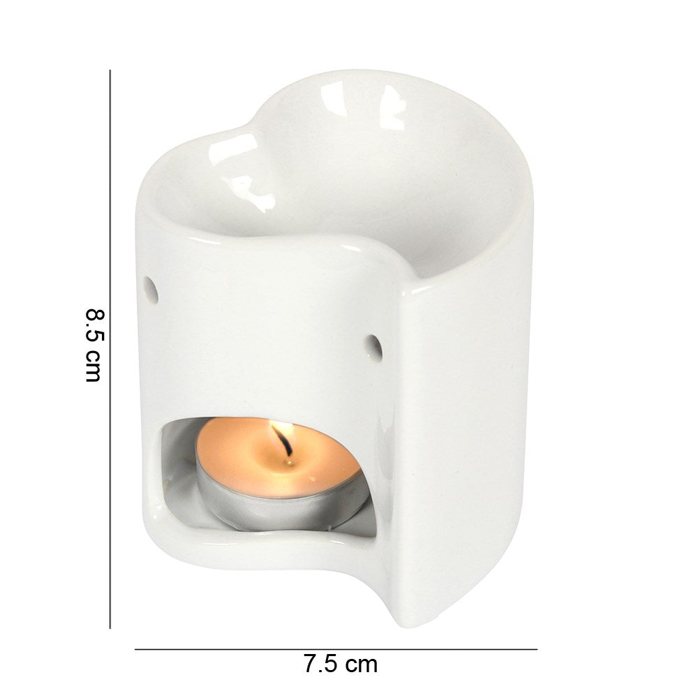 White Heart Cut Out Oil Burner
