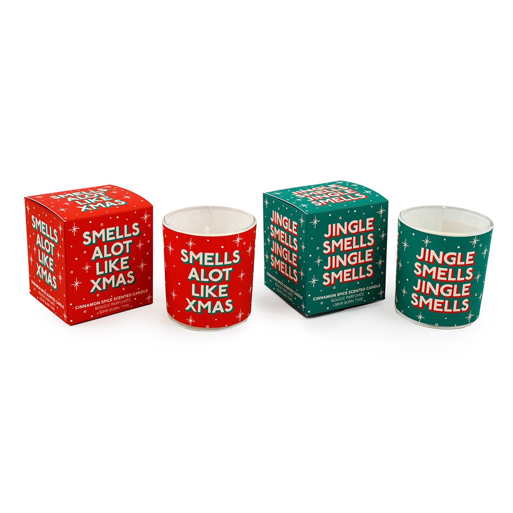 Christmas Typography Boxed Candle