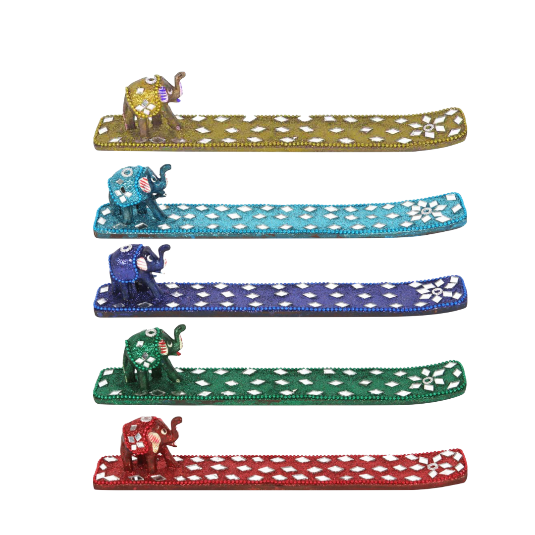 Glitter Incense Holder with Elephant Ash Catcher